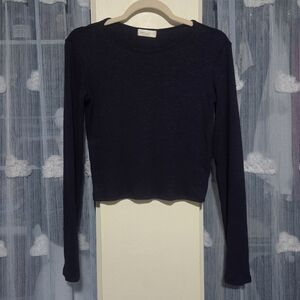Frankee & Skylarr Navy Ribbed Long Sleeve